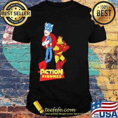 Action Figures Captain America And Iron Man Shirt