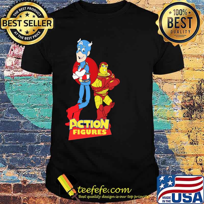 Action Figures Captain America And Iron Man Shirt