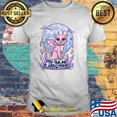 Aesthetic Kawaii Pink Pastel Goth Clothes Creepy Cat T-Shirt