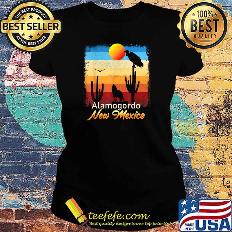 Alamogordo New Mexico Vintage Coyote Sunset NM Desert T-Shirt Ladies tee Alamogordo New Mexico Vintage Coyote Sunset NM Desert T-Shirt Ladies tee