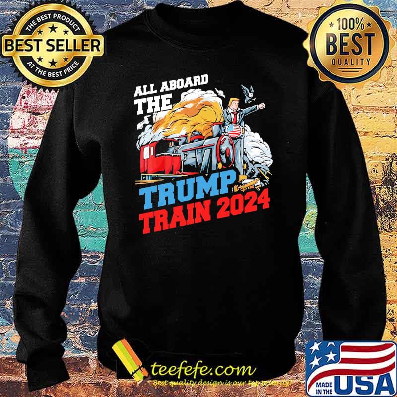 All aboard the trump train 2024 usa flag s Sweater All aboard the trump train 2024 usa flag s Sweater