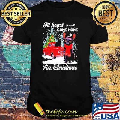 All heart come home for Christmas Black Cat shirt