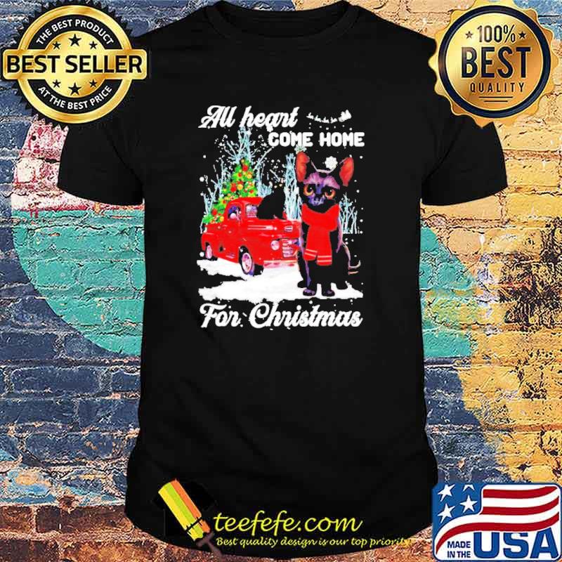 All heart come home for Christmas Black Cat shirt