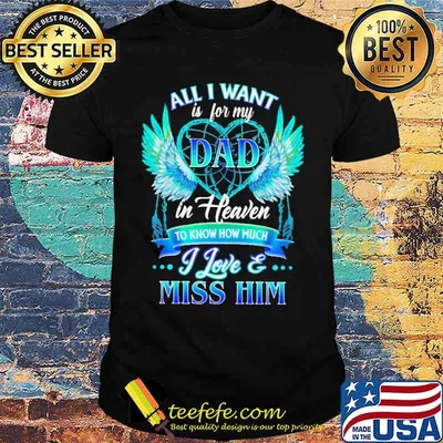 All I Want Is For My Dad In Heaven To Know How Much I Love And Miss Him Angel Shirt