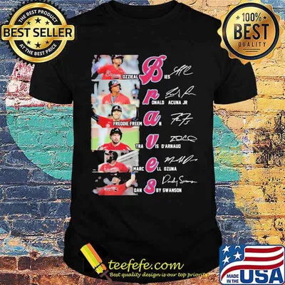 All name of team and signatures braves football shirt