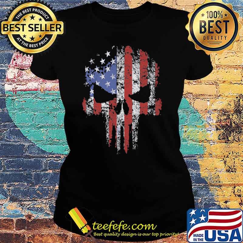 American Skull usa Flag s Ladies tee American Skull usa Flag s Ladies tee