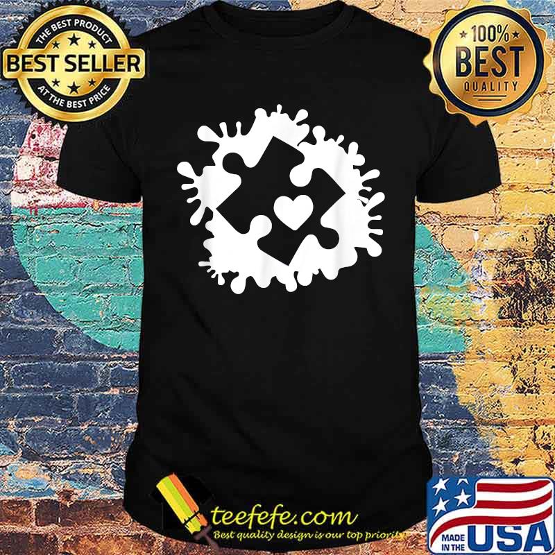 Autism Awareness & Acceptance Paint Spot Puzzle Piece Heart T-Shirt Autism Awareness & Acceptance Paint Spot Puzzle Piece Heart T-Shirt