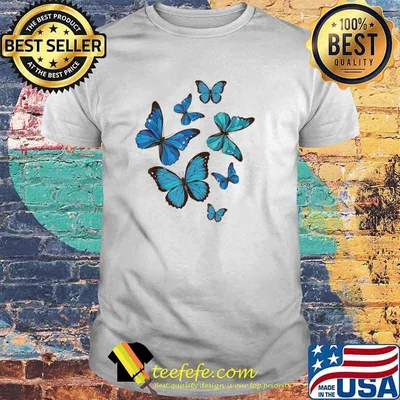Awesome blue Morpho Butterfly Swarm Lepidoptera Lover Entomologist T-Shirt