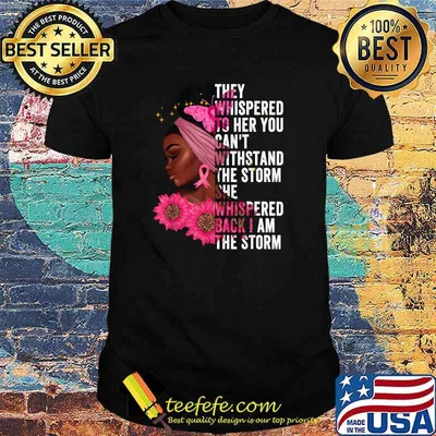 Awesome i'm The Storm Black Women Breast Cancer Warrior Pink Ribbon T-Shirt