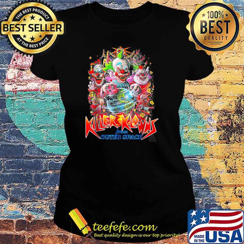 Awesome scary Killer Klowns From Outer Space Clown Halloween art T-Shirt Ladies tee Awesome scary Killer Klowns From Outer Space Clown Halloween art T-Shirt Ladies tee