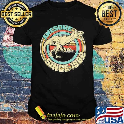 Awesome Since 1982 Dinosaur 39Th Birthday Vintage Shirt