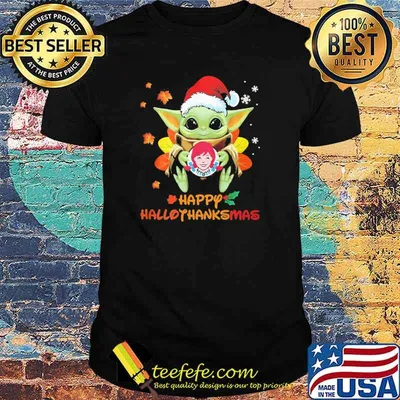 Awesome wendy's Happy Halloween Thanks Christmas Yoda Shirt