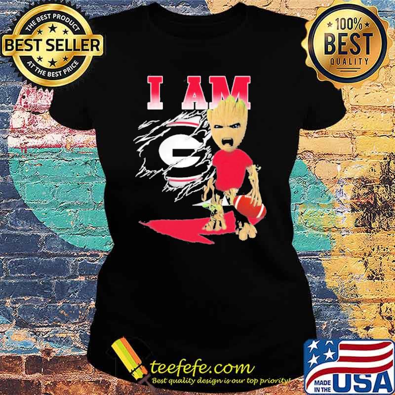 Baby Groot Blood Inside me I am Georgia Bulldogs football s Ladies tee Baby Groot Blood Inside me I am Georgia Bulldogs football s Ladies tee