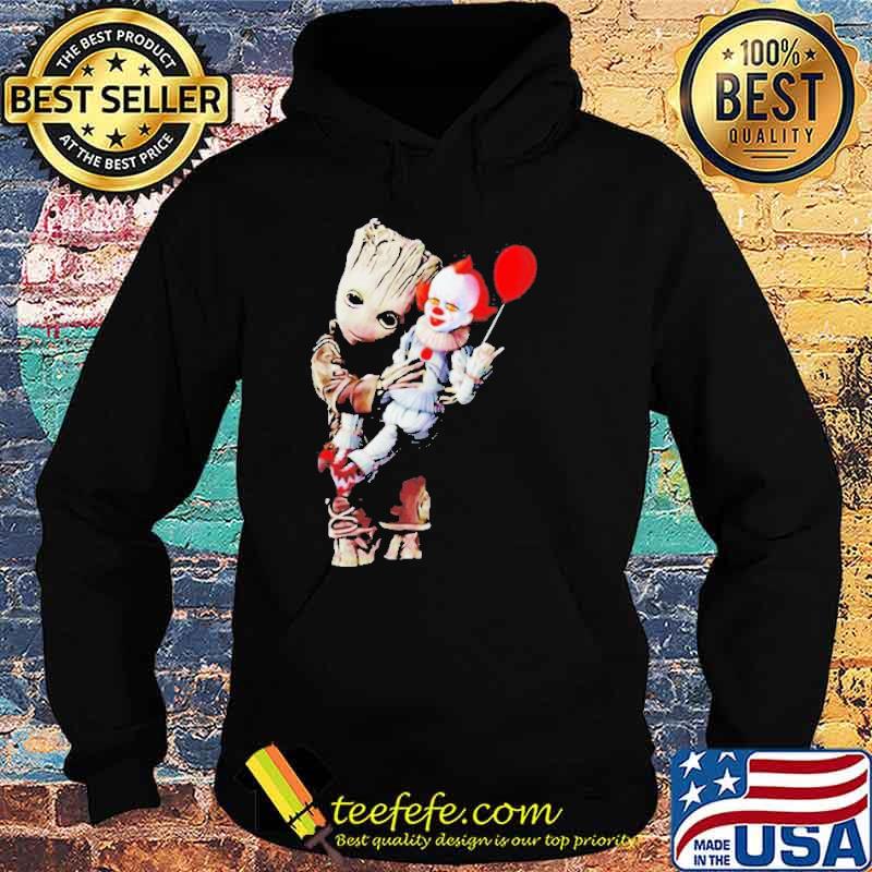 Baby Groot hug Pennywise Halloween s Hoodie Baby Groot hug Pennywise Halloween s Hoodie