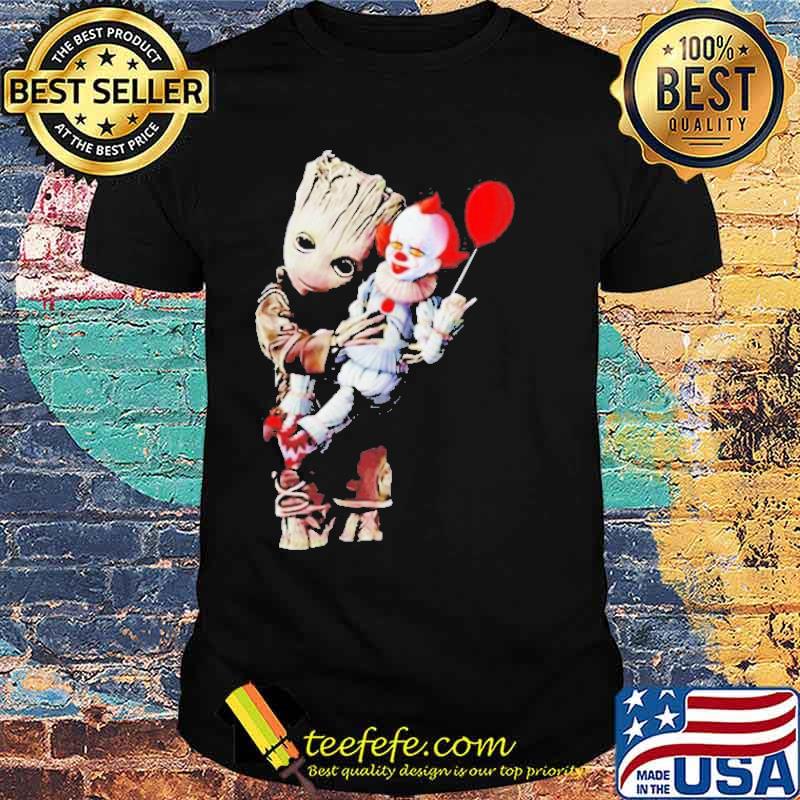 Baby Groot hug Pennywise Halloween shirt Baby Groot hug Pennywise Halloween shirt