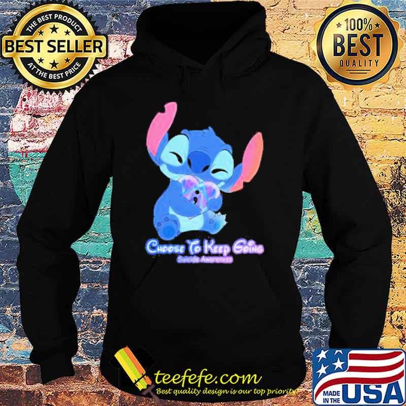 Baby Stitch hug heart Choose to keep Going Suicide Awareness 2021 Shirt Hoodie Baby Stitch hug heart Choose to keep Going Suicide Awareness 2021 Shirt Hoodie