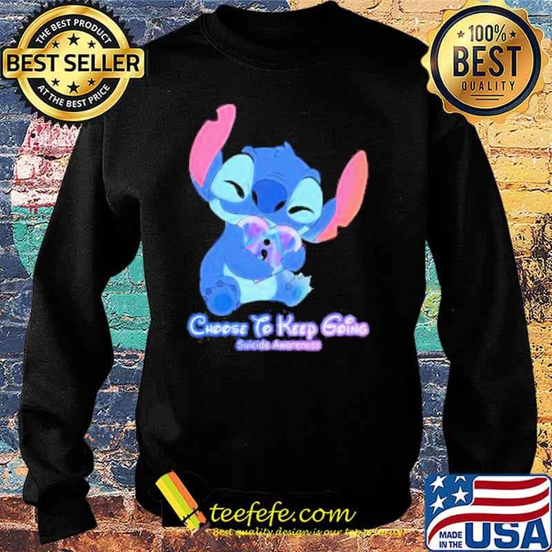 Baby Stitch hug heart Choose to keep Going Suicide Awareness 2021 Shirt Sweater Baby Stitch hug heart Choose to keep Going Suicide Awareness 2021 Shirt Sweater