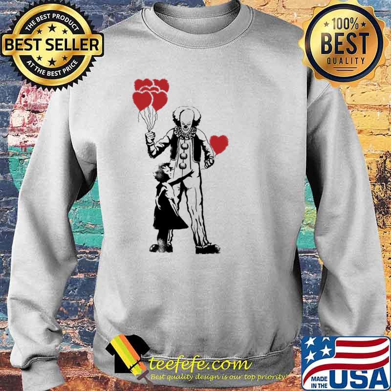 Bansky clown holding balloon heart s Sweater Bansky clown holding balloon heart s Sweater