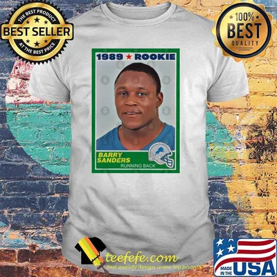 Barry Sanders Lions Football Rookie Card Baseball Detroit Lions Baseball 1989 Shirt