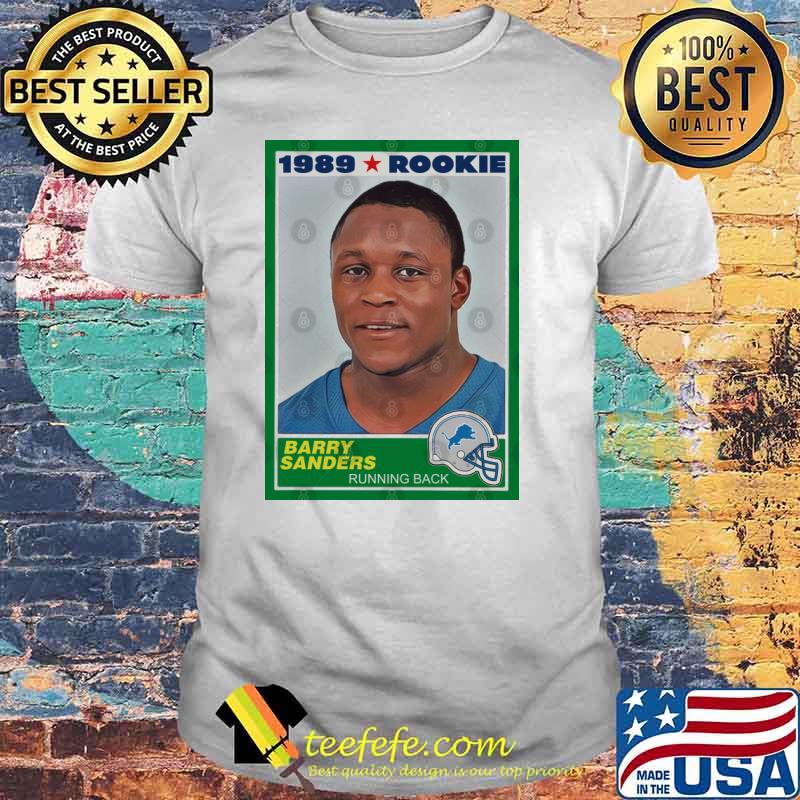 Barry Sanders Lions Football Rookie Card Baseball Detroit Lions Baseball 1989 Shirt