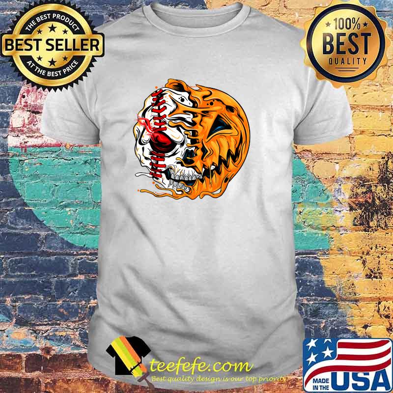 Baseball Player Halloween Pumpkin Skeleton Skull T-Shirt Baseball Player Halloween Pumpkin Skeleton Skull T-Shirt