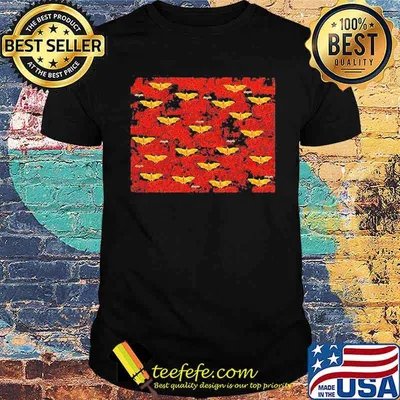 Batzilla Red Flight Glowing Bats on Fiery Clouds shirt