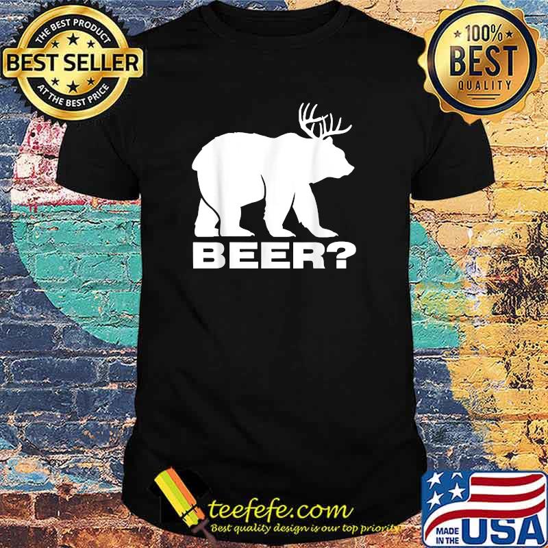 Beer Bear Deer Horn Funny Beer Lover T-Shirt