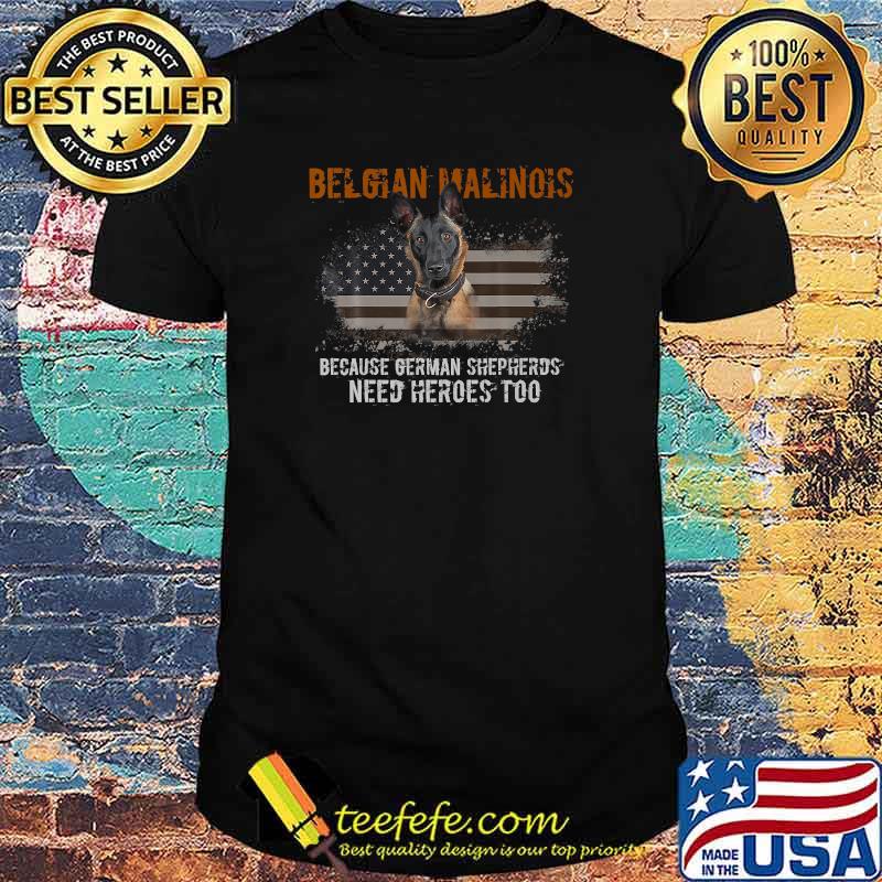 Belgian Malinois American Flag Dog T-Shirt