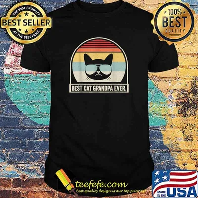 Best Cat Grandpa Ever Vintage T-Shirt