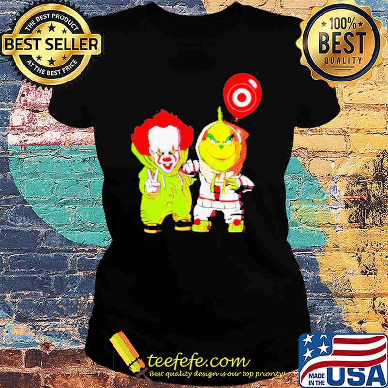 Best friends Pennywise And The Grinch Balloon Target Logo s Ladies tee Best friends Pennywise And The Grinch Balloon Target Logo s Ladies tee