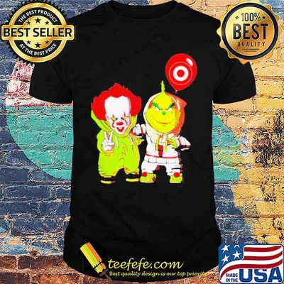 Best friends Pennywise And The Grinch Balloon Target Logo shirt