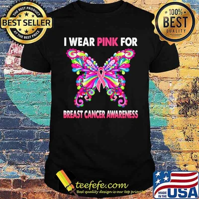 Best i Wear Pink For Breast Cancer Awareness Butterflies shirt