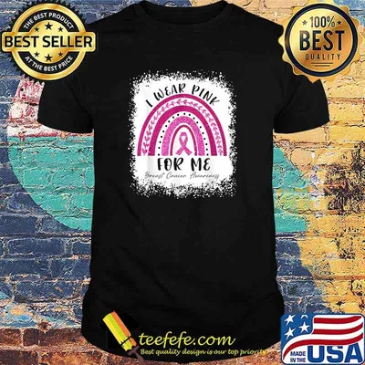 Best rainbow I Wear Pink For Me Breast Cancer Awareness T-Shirt