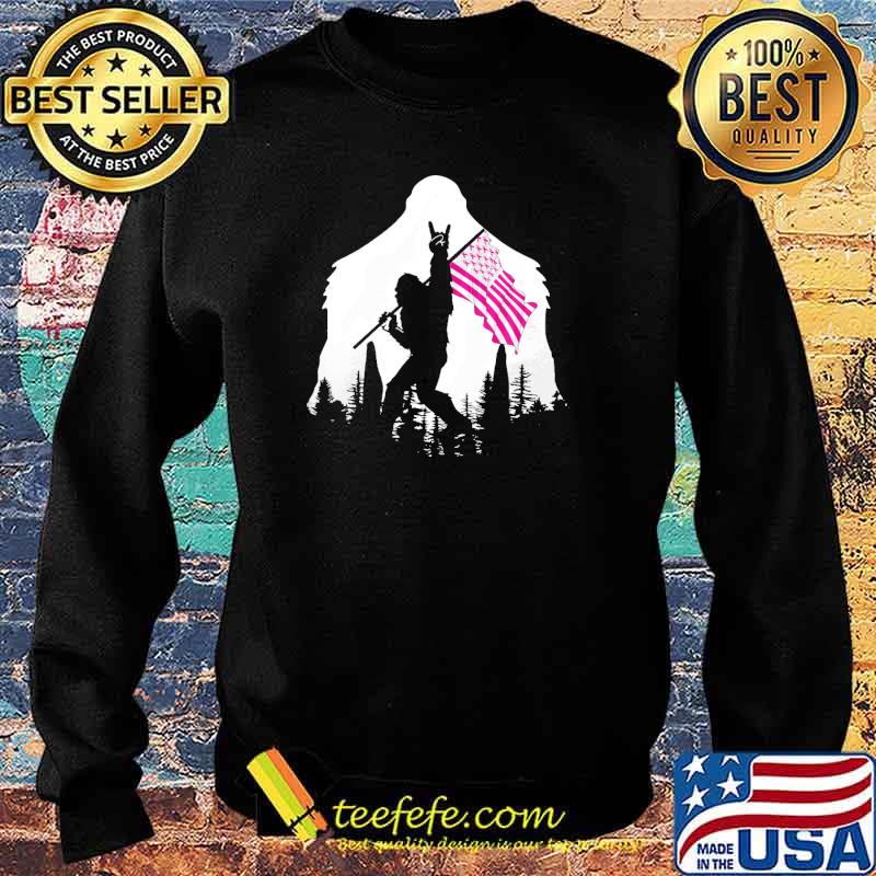 Bigfoot Breast Cancer Flag s Sweater Bigfoot Breast Cancer Flag s Sweater