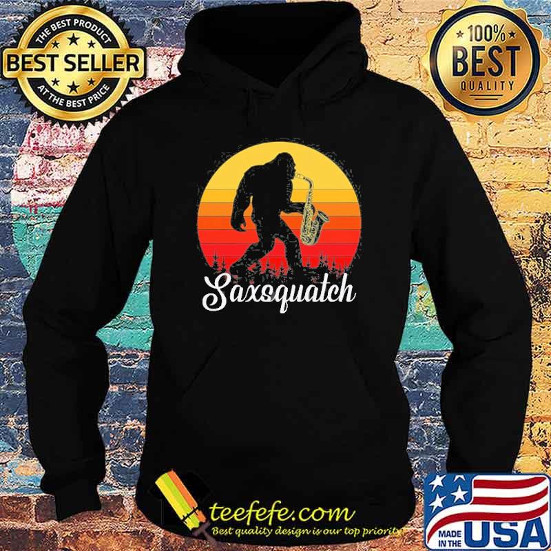 Bigfoot Saxsquatch Vintage Sunset SHirt Hoodie Bigfoot Saxsquatch Vintage Sunset SHirt Hoodie