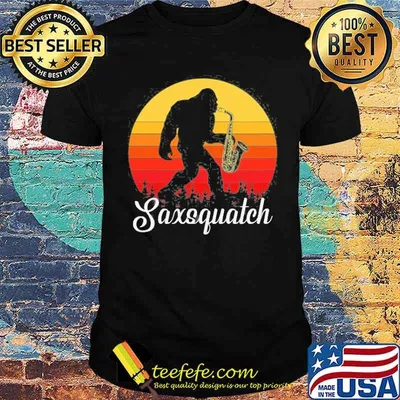 Bigfoot Saxsquatch Vintage Sunset SHirt