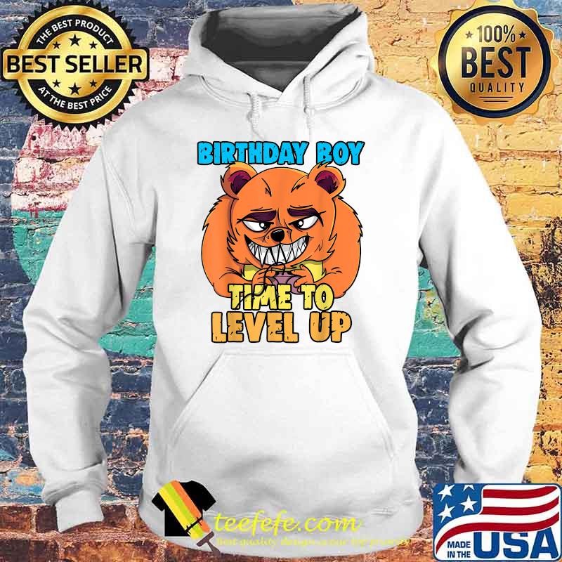 Birthday Boy Time to Level Up Video Game Bear Birthday Gamer T-Shirt Hoodie Birthday Boy Time to Level Up Video Game Bear Birthday Gamer T-Shirt Hoodie
