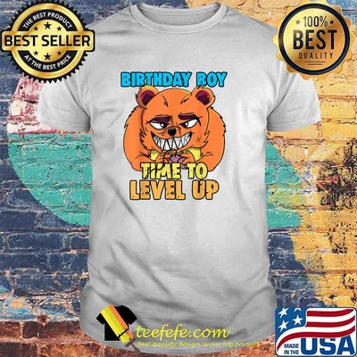Birthday Boy Time to Level Up Video Game Bear Birthday Gamer T-Shirt