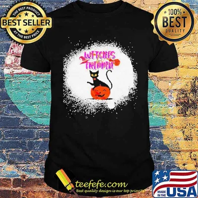 Black cat witches be trippin bleached shirt