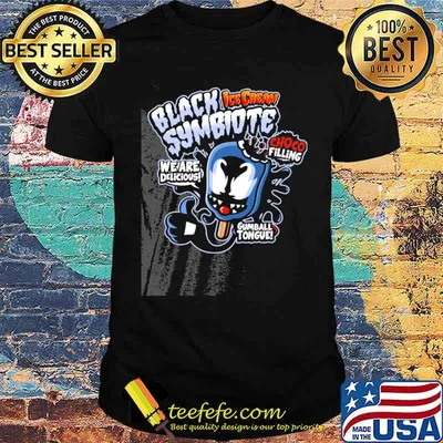 Black symbiote ice cream choco filling we are delicious gumball tongue shirt