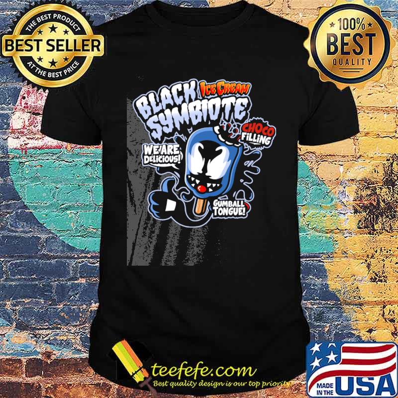 Black symbiote ice cream choco filling we are delicious gumball tongue shirt