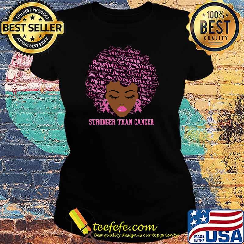 Black Women Queen Stronger Than Breast Cancer Pink Ribbon T-Shirt Ladies tee Black Women Queen Stronger Than Breast Cancer Pink Ribbon T-Shirt Ladies tee