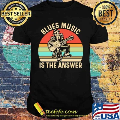 Blues music is the answer skull player vintage sunset shirt