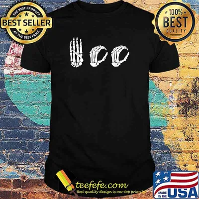 Boo Bond ASL Halloween Skeleton Hand T-Shirt