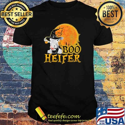 Boo Heifer Costume Cow Blood Moon Halloween shirt