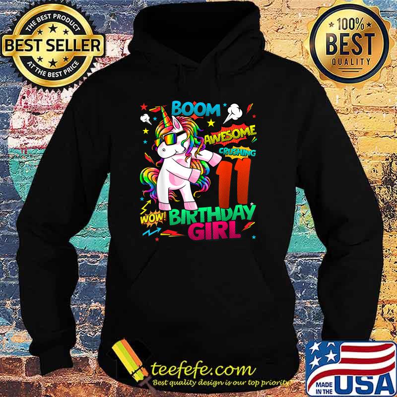 Boom Wow Awesome Unicorn Flossing 11th Birthday T-Shirt Hoodie Boom Wow Awesome Unicorn Flossing 11th Birthday T-Shirt Hoodie