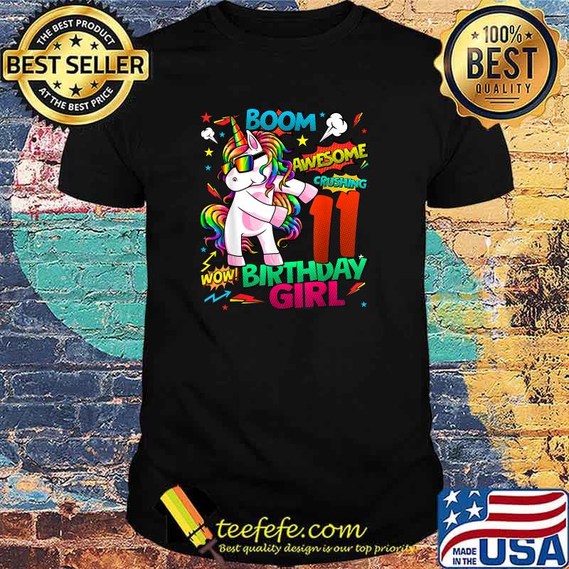 Boom Wow Awesome Unicorn Flossing 11th Birthday T-Shirt Boom Wow Awesome Unicorn Flossing 11th Birthday T-Shirt