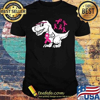 Breast Cancer Awareness Cancer Awareness dinosaur Toddler Pink Ribbon Kids Youth T-Shirt