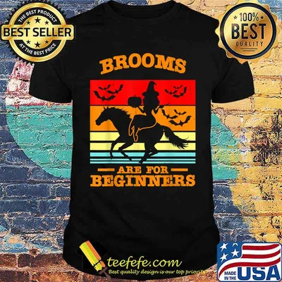 Brooms Are for Beginners Horse Equestrian Witch Halloween vintage T-Shirt