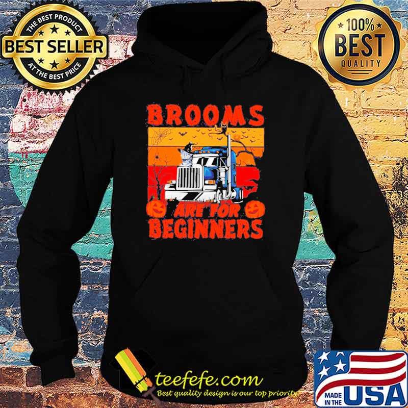 Brooms are for beginners trucker Cat Halloween vintage s Hoodie Brooms are for beginners trucker Cat Halloween vintage s Hoodie